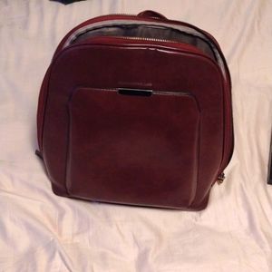 Burgundy Leather Backpack